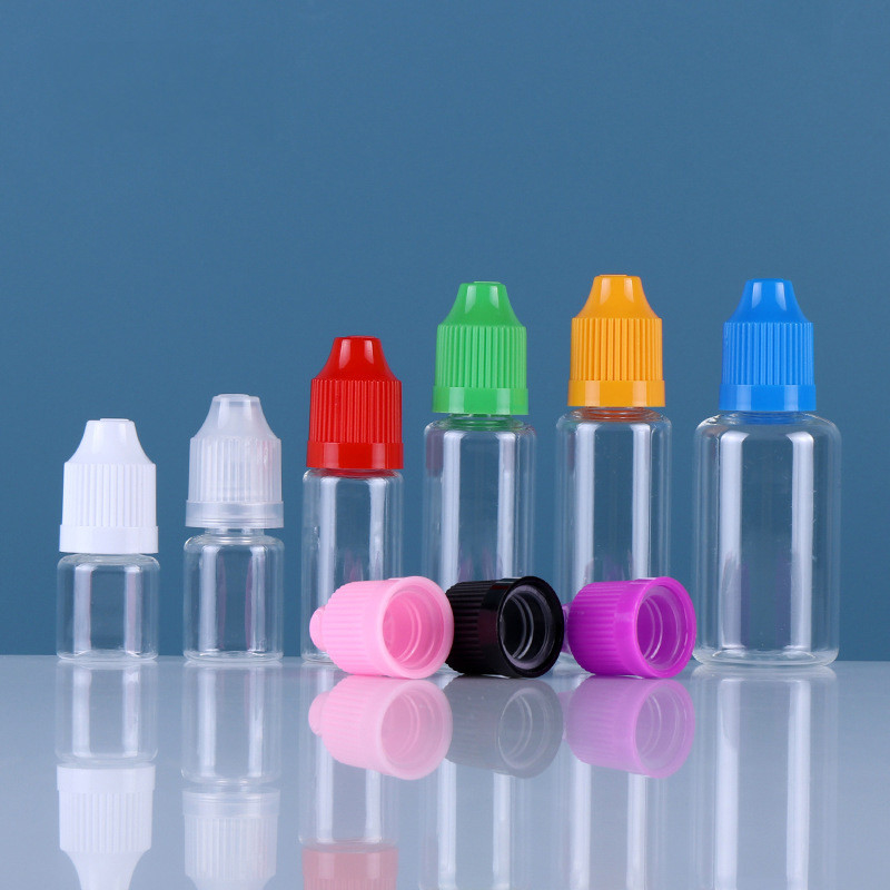 Garrafa vazia plástica do ANIMAL DE ESTIMAÇÃO V3 Ejuice do FCC que fuma o tampão de parafuso colorido da garrafa clara líquida de E