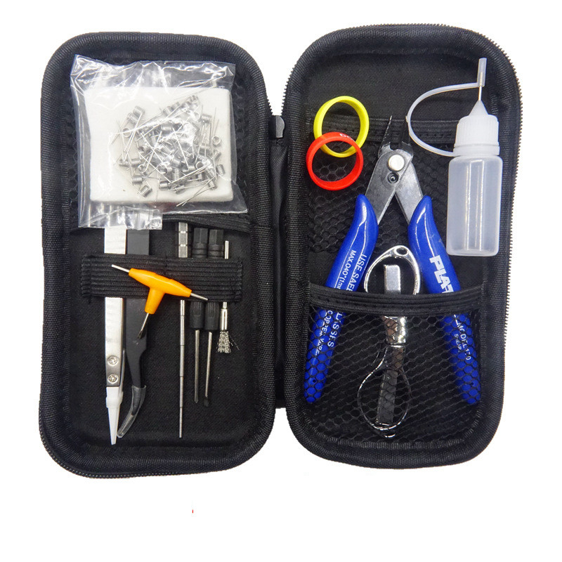 Algodão do gabarito da bobina da faixa de Kit Electronic Cigarette Accessories Bag da ferramenta de Mini Vape DIY X6