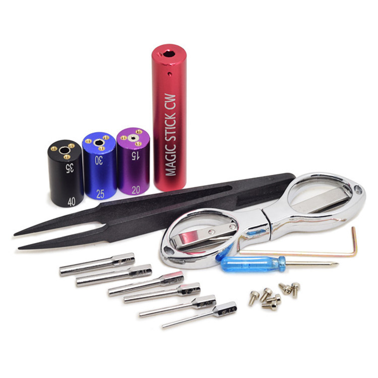 Os acessórios eletrônicos do cigarro bobinam o jogo de ferramentas DIY Vaping que da dobadoura de Vape o ohm secundário utiliza ferramentas a pinça 6 - em - 1