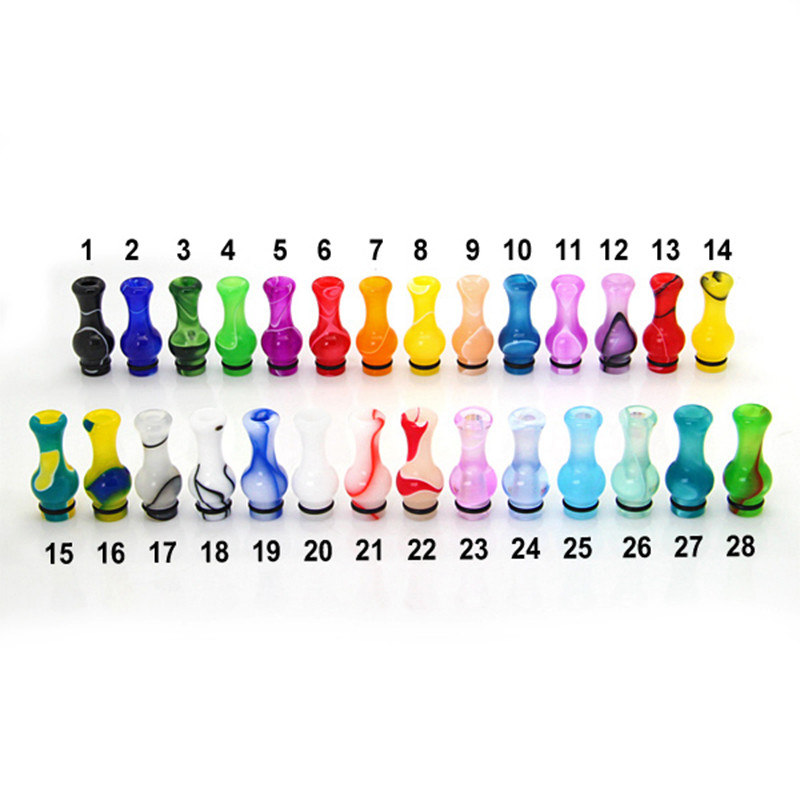 O vaso colorido acrílico dá forma ao gotejamento de Vape derruba o pacote simples de 510 adaptadores bucais