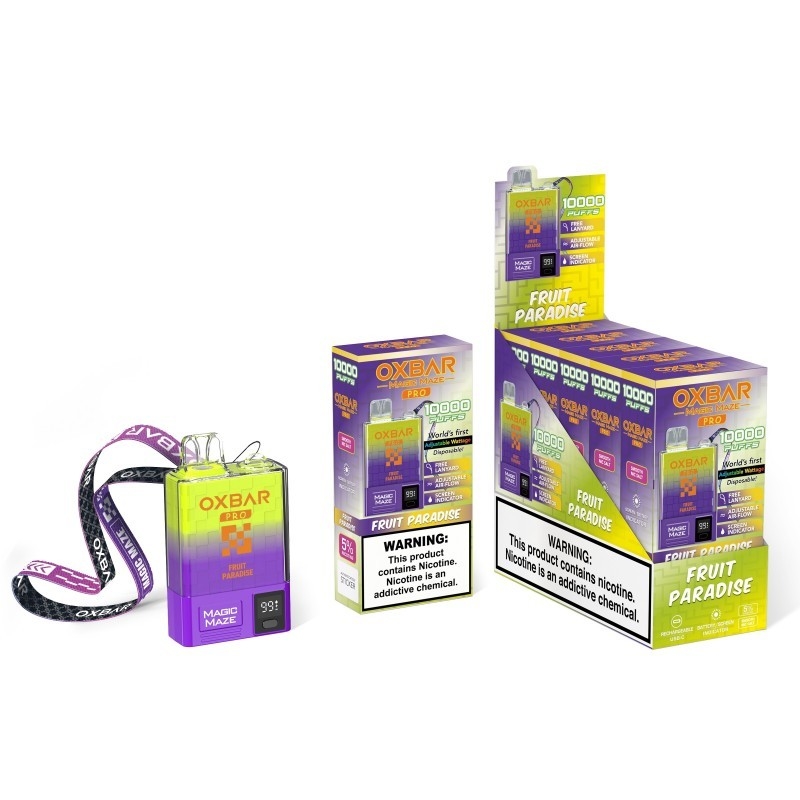 Oxbar Magic Maze Pro 10k Vaporizador descartável 10000 puffs 900mah 18ml líquido 5% Kit de vapores descartáveis
