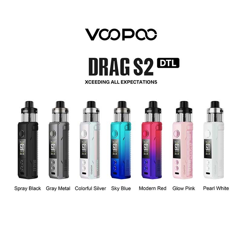 Kit Voopoo Drag s2 Pod Mod 60w com cartucho PnP X DTL / MTL 2500mAh 5ml