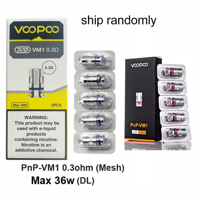 Voopoo PnP Replacement Coils 5pcs/pack para Drag Baby/Mini/2/S/X,VINCI Series Kit,Argus Pro,PnP 20/22,V.SUIT